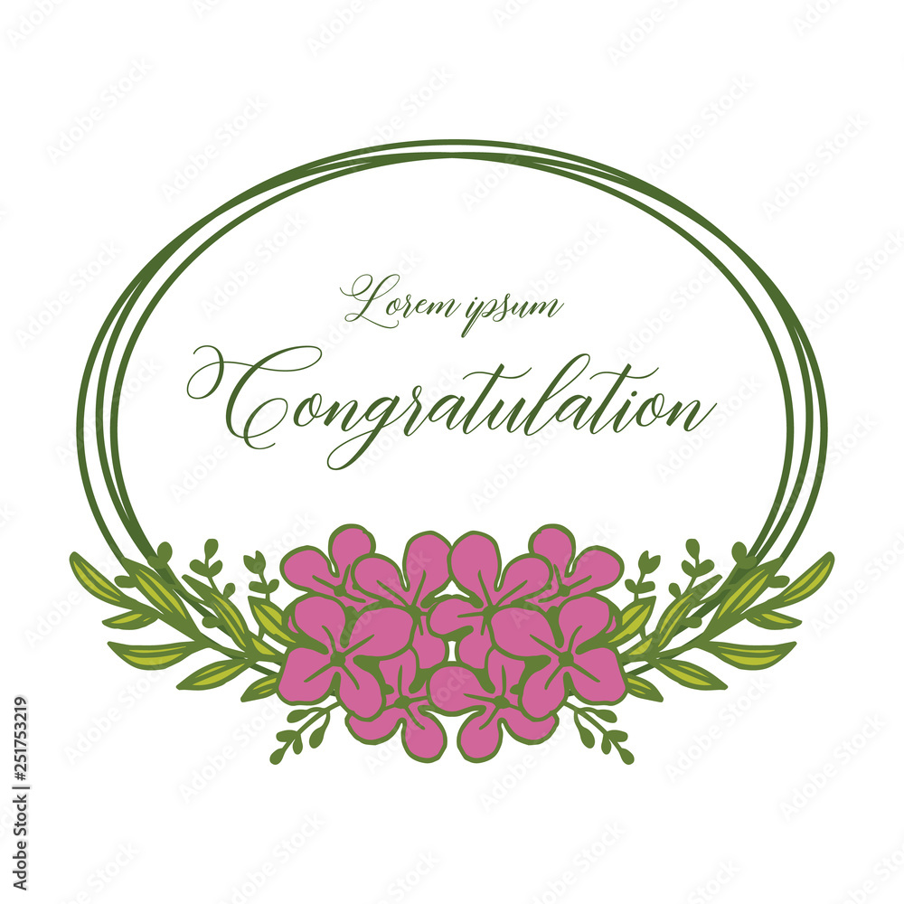 Vector illustration blossom flower frame for greeting congratulation hand drawn