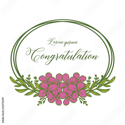 Vector illustration blossom flower frame for greeting congratulation hand drawn