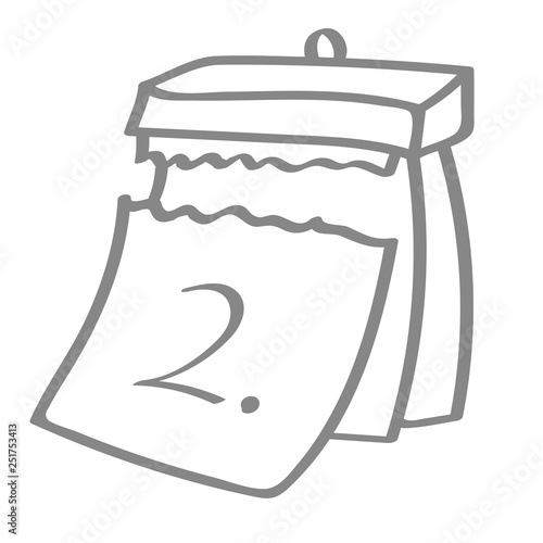 Hangezeichneter Kalender - Tag 02 in grau