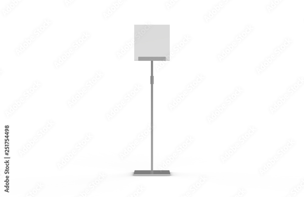 U Channel Stand, Telescopic Acrylic Stand and catalogue Holder, Mock Up Template On Isolated White Background, 3D Illustration U Channel Stand, Telescopic Acrylic Stand and catalogue Holder, Mock Up Template On Isolated White Background, 3D Illustration