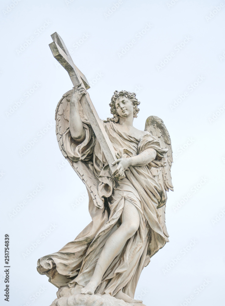 Bernini statue of angel in Rome, famous turist place in Italy. Bernini statue of angel in Rome, famous turist place in Italy.
