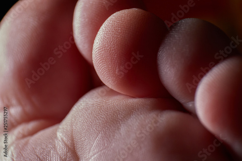 A baby feet close up