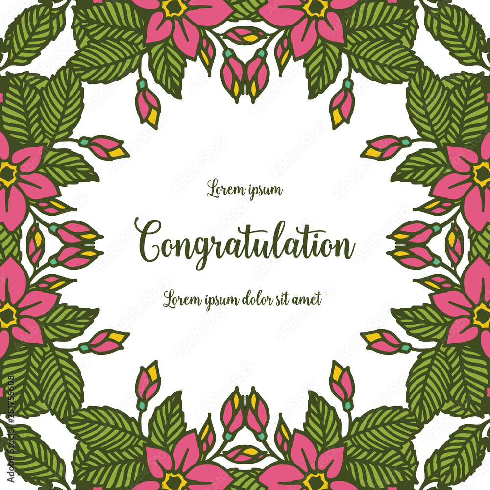 Vector illustration crowd of leaf flower frames for lettering congratulation hand drawn Vector illustration crowd of leaf flower frames for lettering congratulation hand drawn