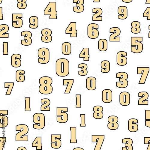 Different numbers education, school concept. Seamless vector EPS 10 pattern. Flat style
