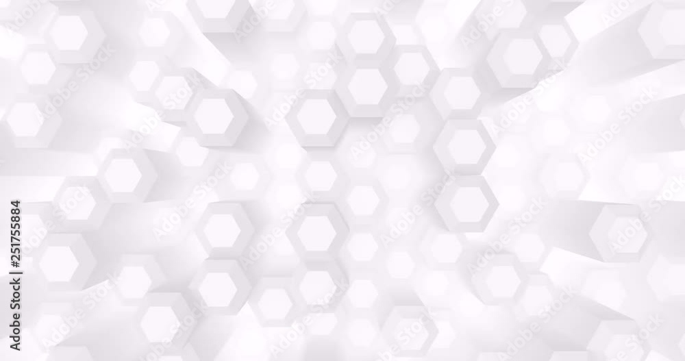 60fps abstract cg digital light loopable background - white hexagons seamless loop 4K animation 60fps abstract cg digital light loopable background - white hexagons seamless loop 4K animation