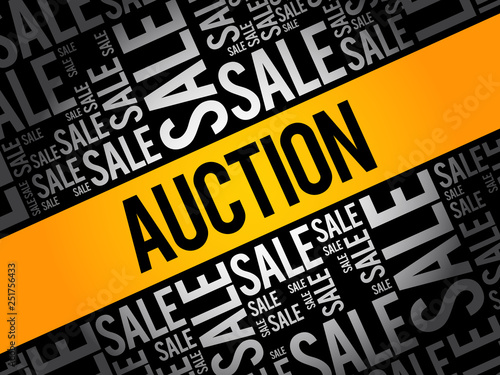 AUCTION word cloud collage, business concept background