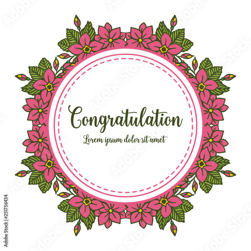 Vector illustration greeting congratulation with pink flower frame bloom hand drawn © StockFloral