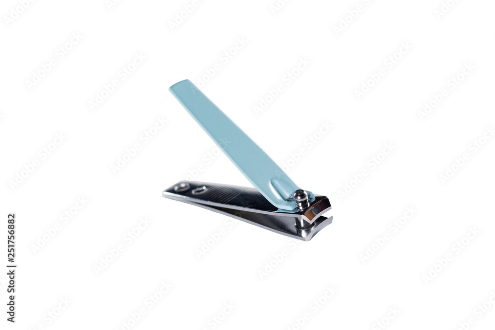 Stainless steel nail clippers isolated on white background. Stainless steel nail clippers isolated on white background.