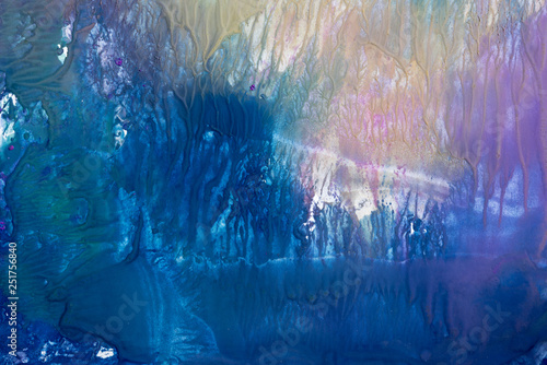 Fototapeta Naklejka Na Ścianę i Meble -  Abstract gouache brush blue painting background texture