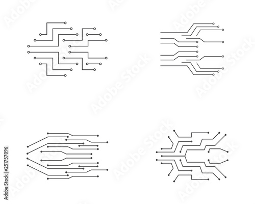 circuit technology logo template vector icon illustration design 