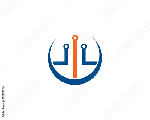 circuit technology logo template vector icon illustration design 