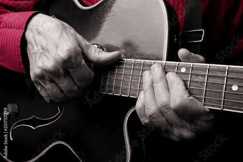 Guitarist hands and guitar close up. playing electric guitar. play the guitar. 