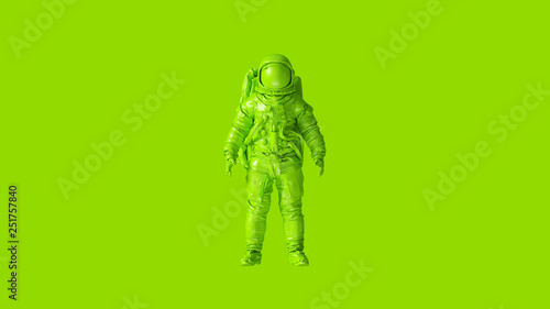 Lime Green Spaceman Astronaut Cosmonaut 3d illustration 3d render