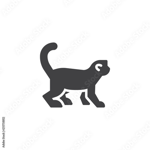 Monkey side view vector icon. filled flat sign for mobile concept and web design. Marmoset monkey glyph icon. Wild animal symbol, logo illustration. Pixel perfect vector graphics