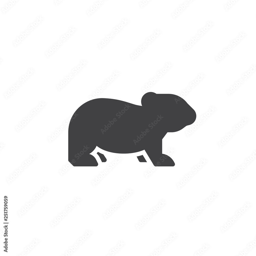 Fototapeta premium Rodent side view vector icon. filled flat sign for mobile concept and web design. Gnawing mammal glyph icon. Animal symbol, logo illustration. Pixel perfect vector graphics