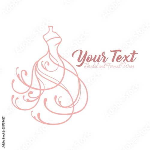 Boutique Dress Gown Logo Fashion Design Template Vector Design Illustration