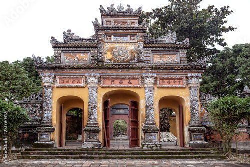 Damaged gate in the Imperial City of Hue, former imperial capital of Vietnam