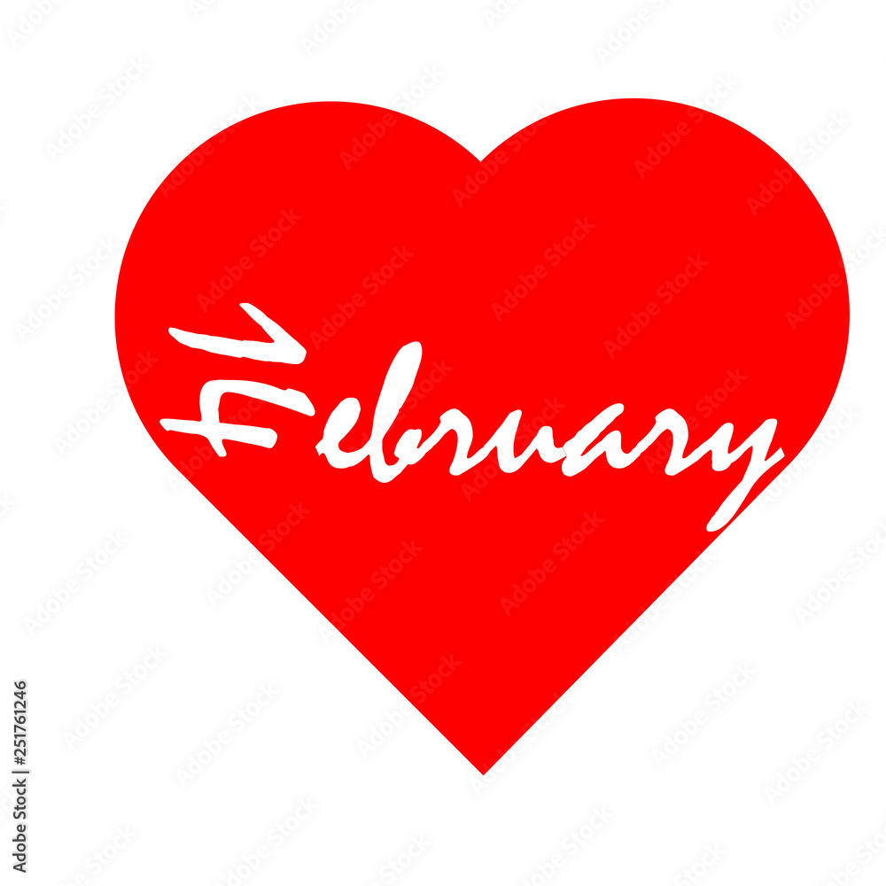 14 february and red heart sign 14 february and red heart sign