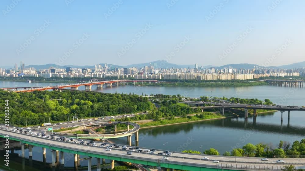 Timelapse Traffic cityscape of Seoul, South Korea Timelapse Traffic cityscape of Seoul, South Korea