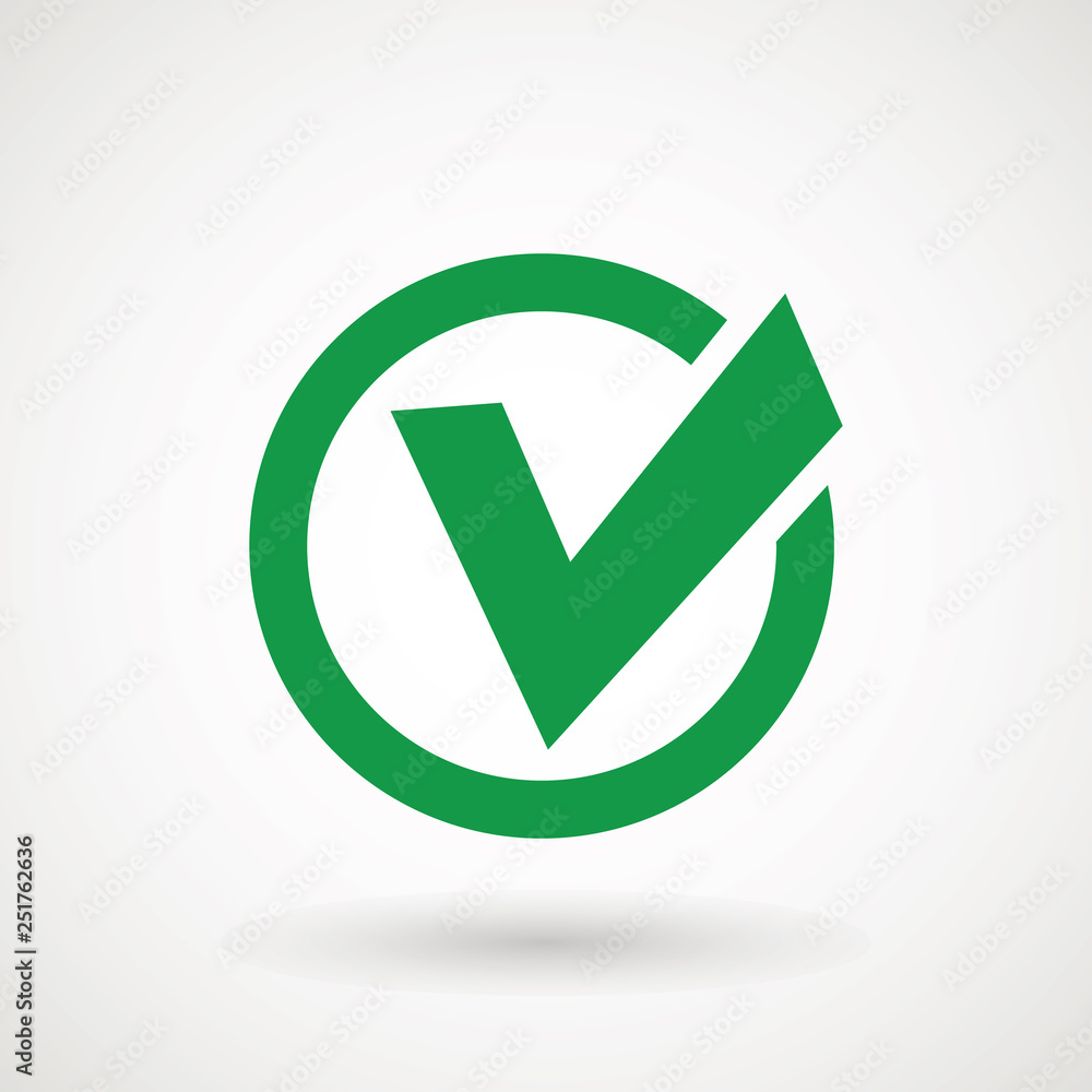 Chek, ok, yes icon approved vector illustration. Check mark icon on white background. Vector illustration - Vector Chek, ok, yes icon approved vector illustration. Check mark icon on white background. Vector illustration - Vector