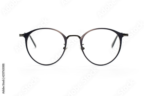 Image of modern fashionable spectacles isolated on white background, Eyewear, Glasses photo