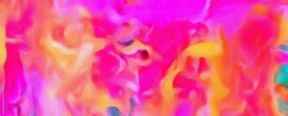 Abstract acrylic background. Watercolor texture. Psychedelic crazy art. Unusual design pattern. Warm and very bright colors. Cartoon and soft blurred elements. Artistic graphic artwork.