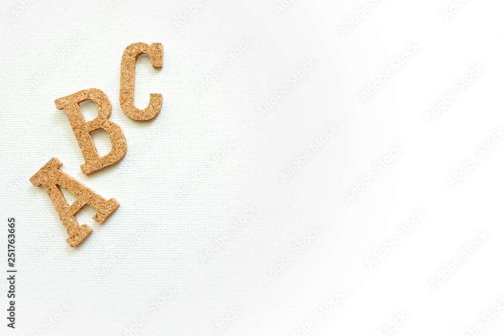 Wooden English alphabet on white background Wooden English alphabet on white background