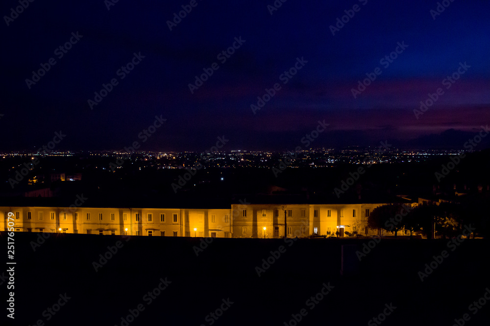 Plakat View of Caserta from the Royal Village of San Leucio in the evening