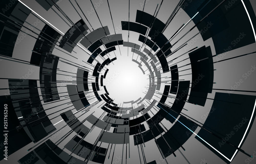 Naklejka premium 3d abstract background space construction. 3d illustration