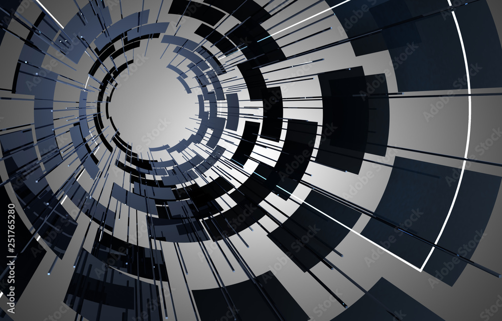 Naklejka premium 3d abstract background space construction. 3d illustration