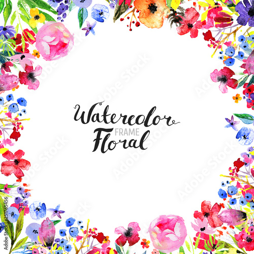 Watercolor Flower Border