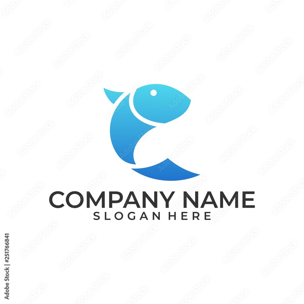 Abstract Fish blue Design Illustration Vector Template Abstract Fish blue Design Illustration Vector Template