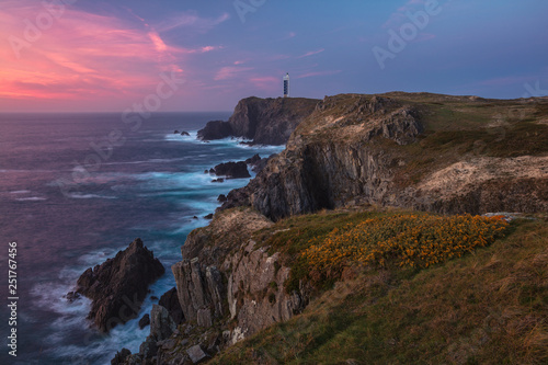 Cliffs of ártabra Coast at sunset in Galicia