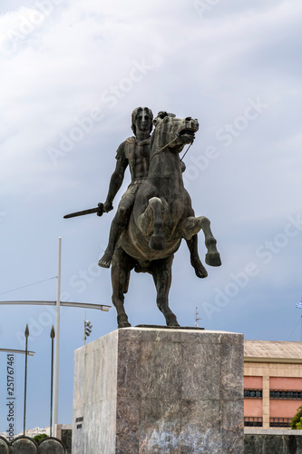 Statue of Alexander the Great of Macedon on the coast of Thessaloniki, Greece