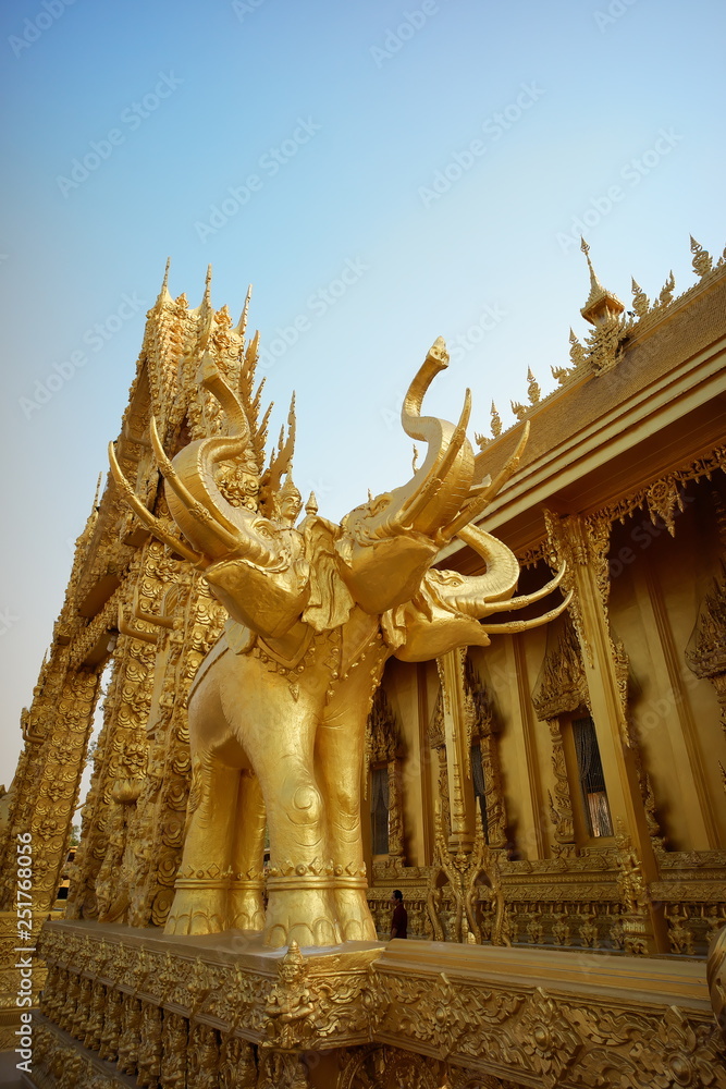 Gold Elephent Temple in Thailand