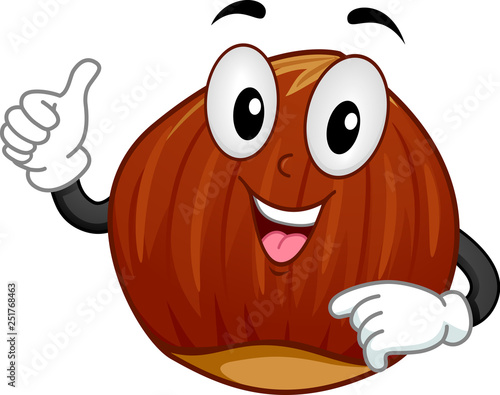 Mascot Hazel Nut Illustration
