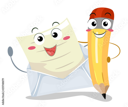 Mascot Pencil Letter Illust...