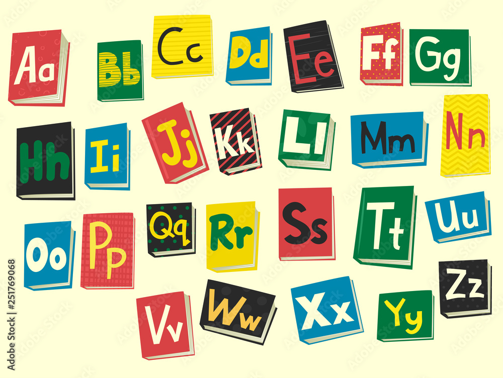 Books Alphabet Illustration Books Alphabet Illustration