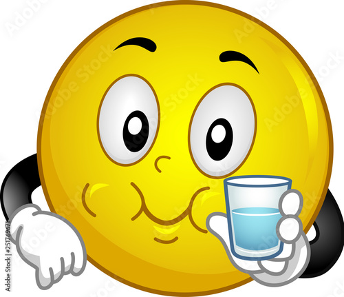Smiley Mascot Salt Gargle Illustration