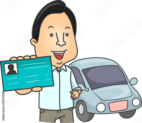 Man Driver License Illustra...