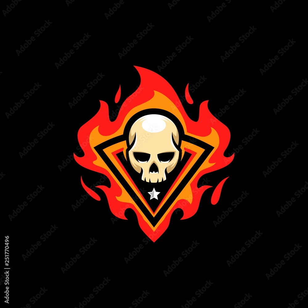 Skull Fire illustration vector template