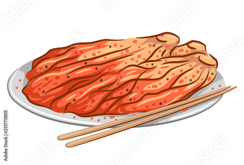 Korean Food Kimchi Illustra...