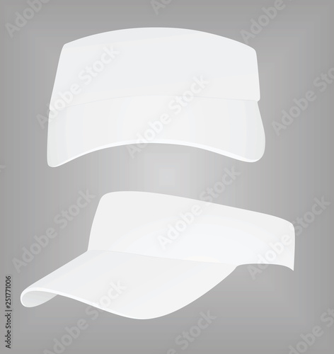 White visor cap. vector illustration