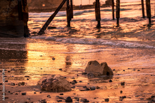 sunset on the beach photo