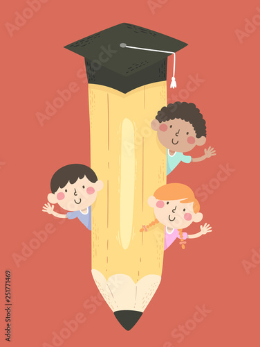 Kids Pencil Education Illus...