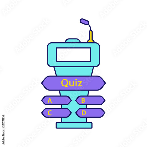 Quiz game buzzer color icon