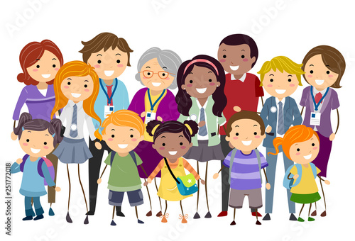 Stickman Kids Parents Teachers Students