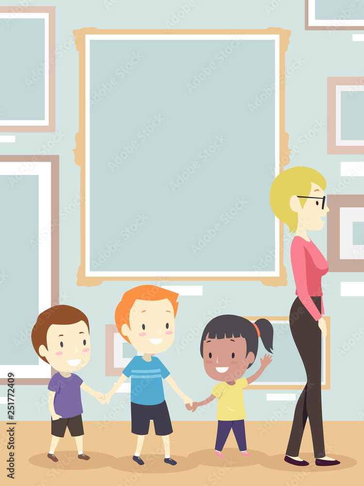 Kids Teacher Gallery Frame Illustration Kids Teacher Gallery Frame Illustration