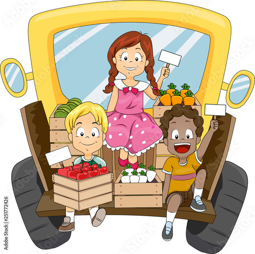 Kids Truck Sell Fruits Vege...