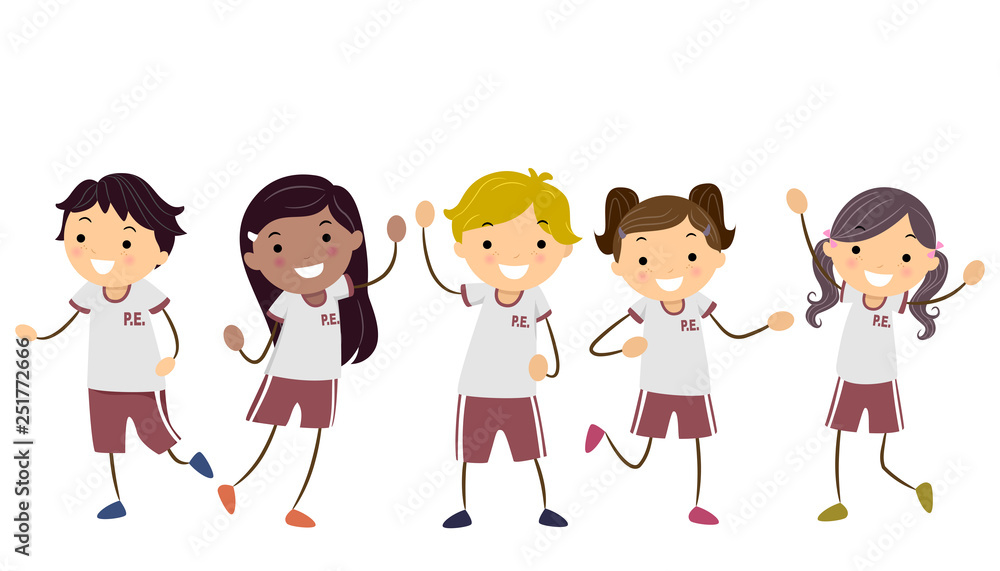 Stickman Kids Uniforms Illustration Stickman Kids Uniforms Illustration